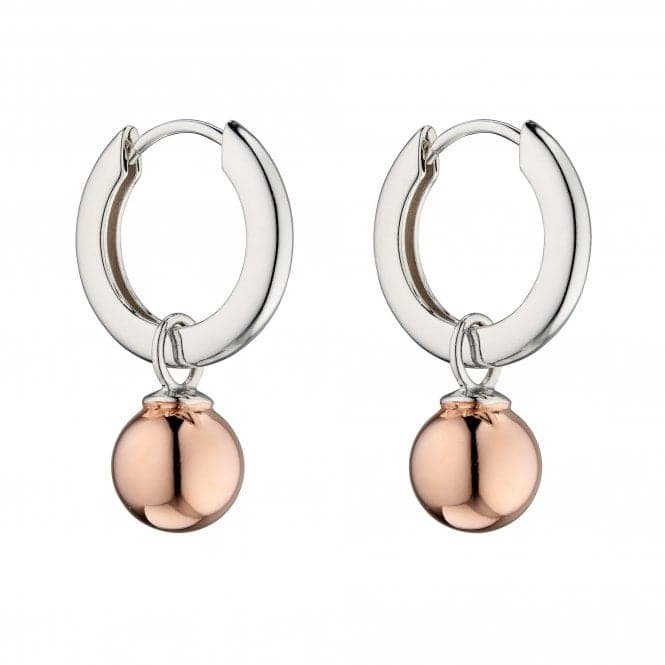 Assembled Hoop Rose Gold Plated Sphere Earrings E5884Fiorelli SilverE5884