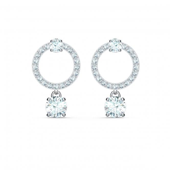 Attract Circle White Rhodium Plated Earrings 5563278Swarovski5563278