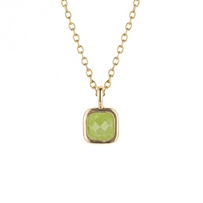 August Birthstone Olive Quartz Gold Plated Silver Necklace N4513D for DiamondN4513