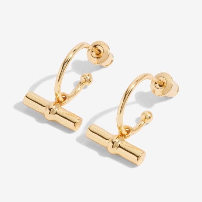 Aura Gold Bar Gold Hoop Earrings 6298Joma Jewellery6298