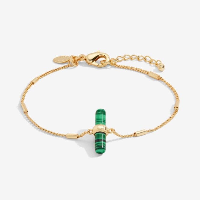 Aura Malachite Bar Gold 18cm + 3cm Extender Bracelet 6296Joma Jewellery6296