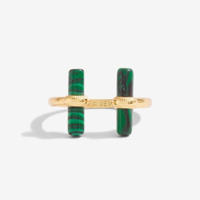 Aura Malachite Bar Gold Ring 6304Joma Jewellery6304