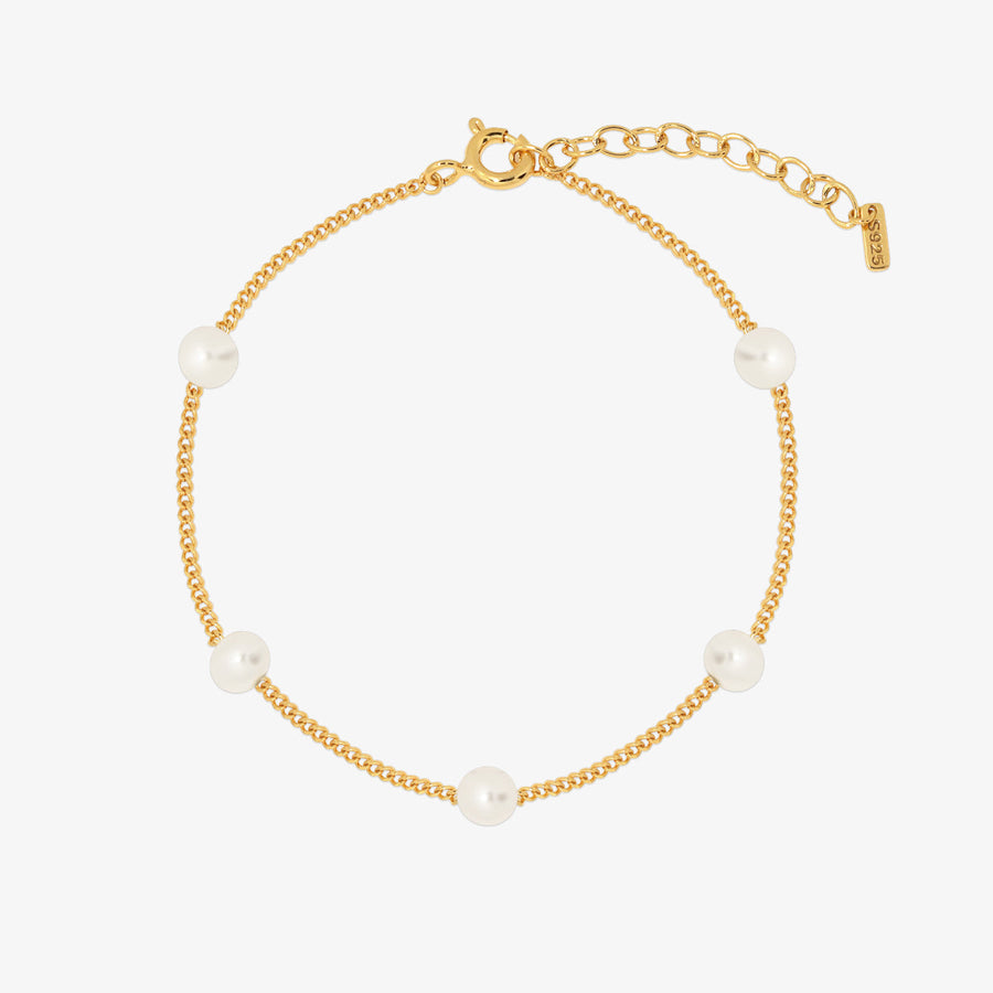 Five pearl relayed bracelet