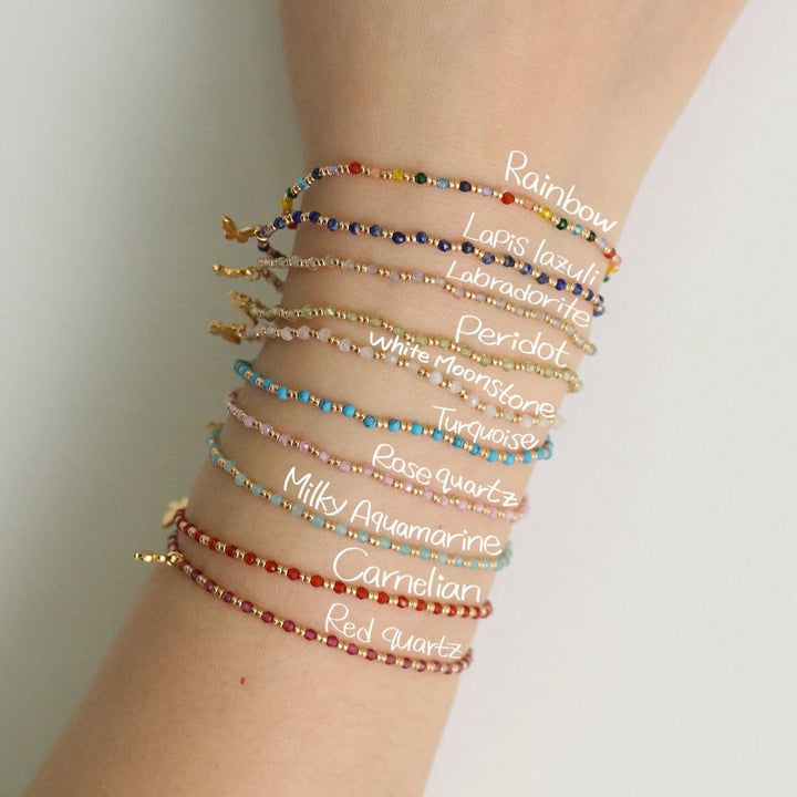 Gemstone butterfly charm bracelet-1