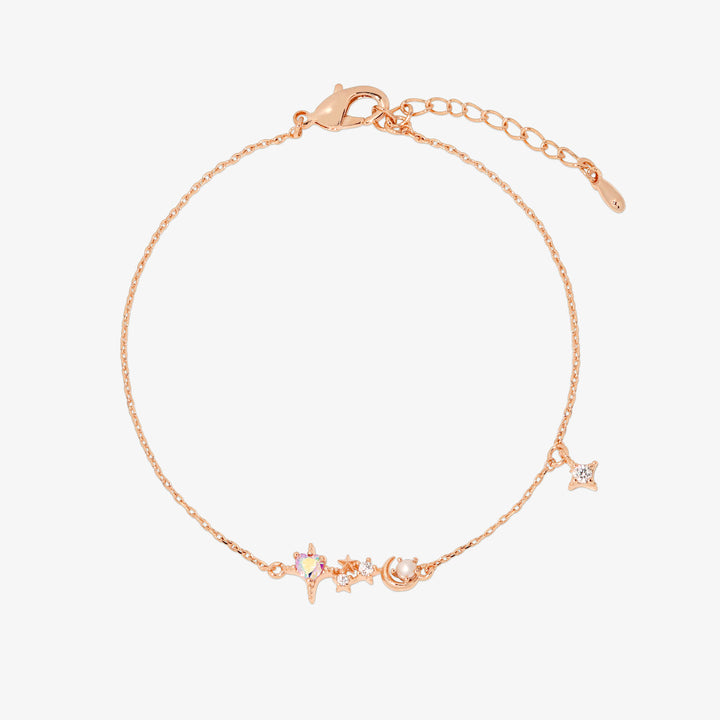 Smoked topaz Cubic Pearl Charm bracelet-6