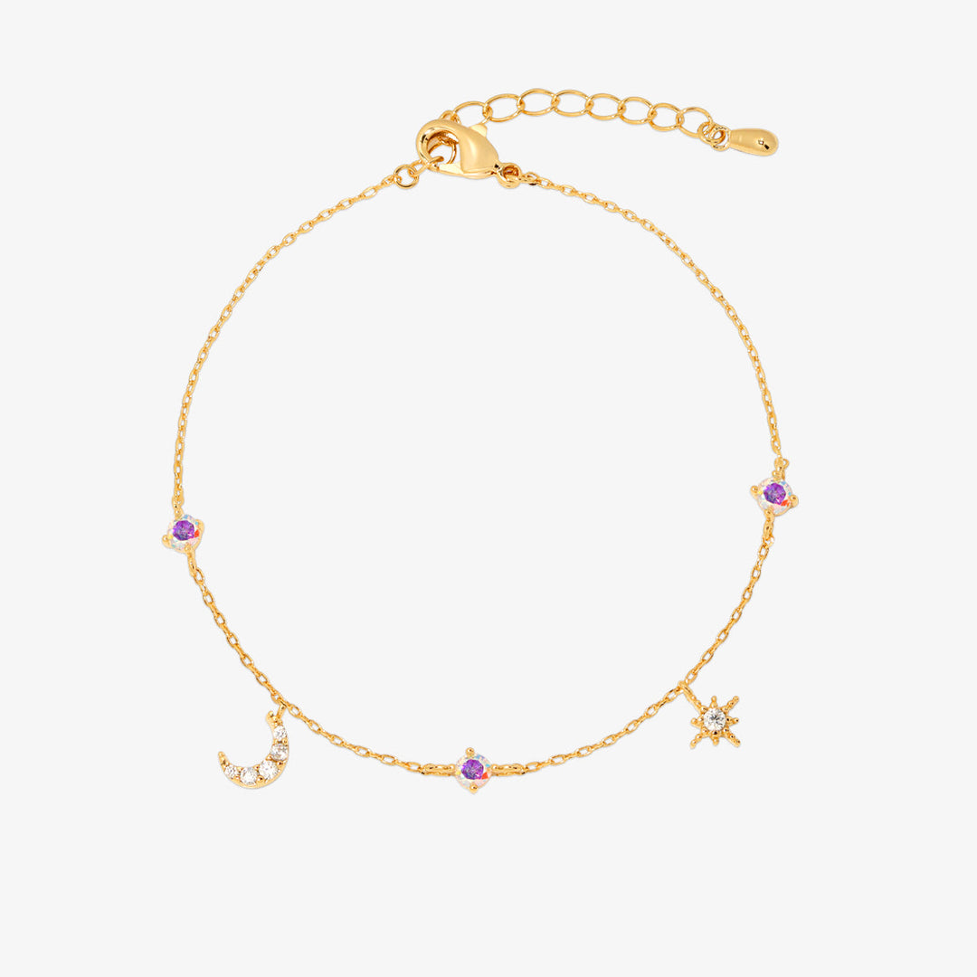 Smoked topaz Cubic Charm astral bracelet-0