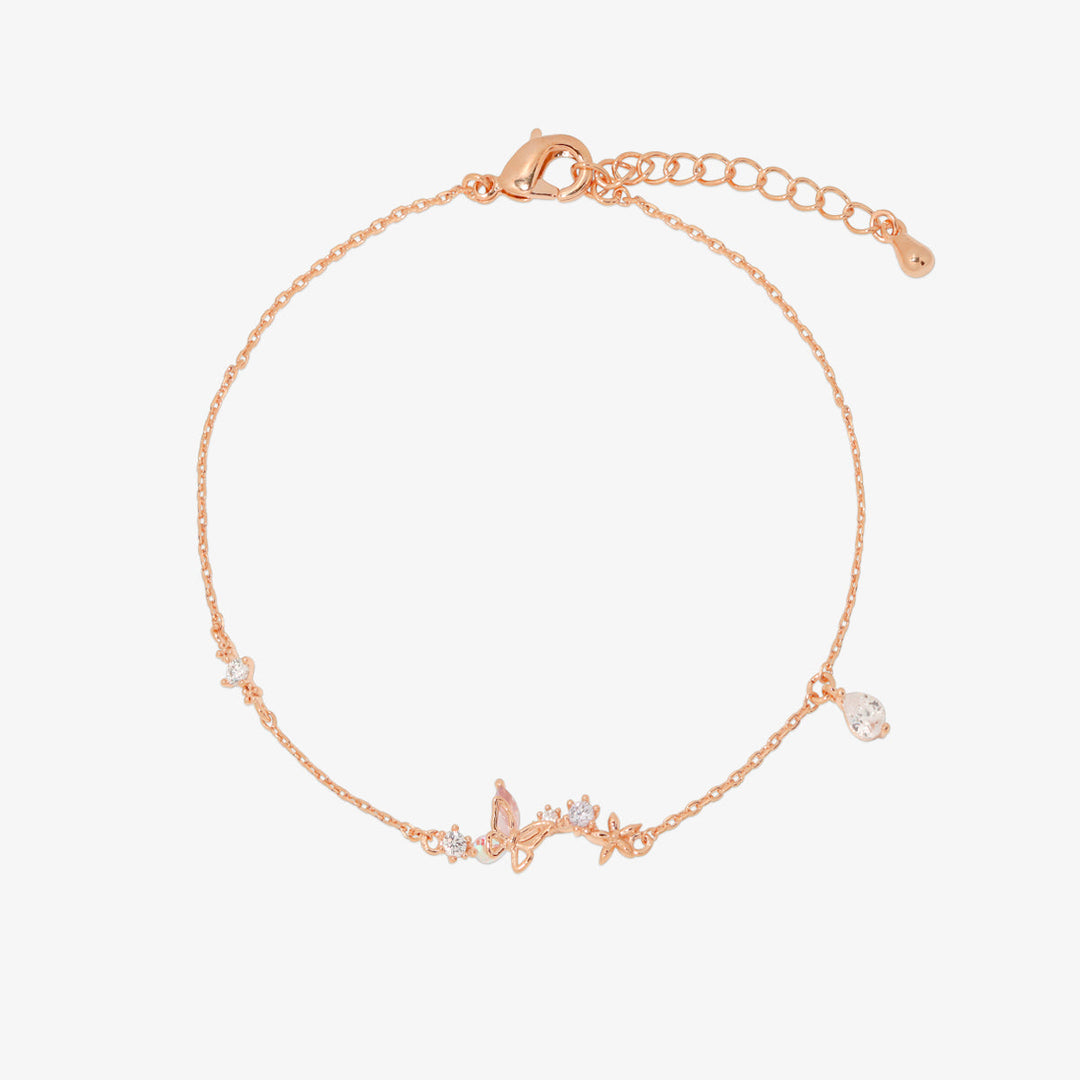 Smoked topaz Cubic Charm butterfly bracelet-6