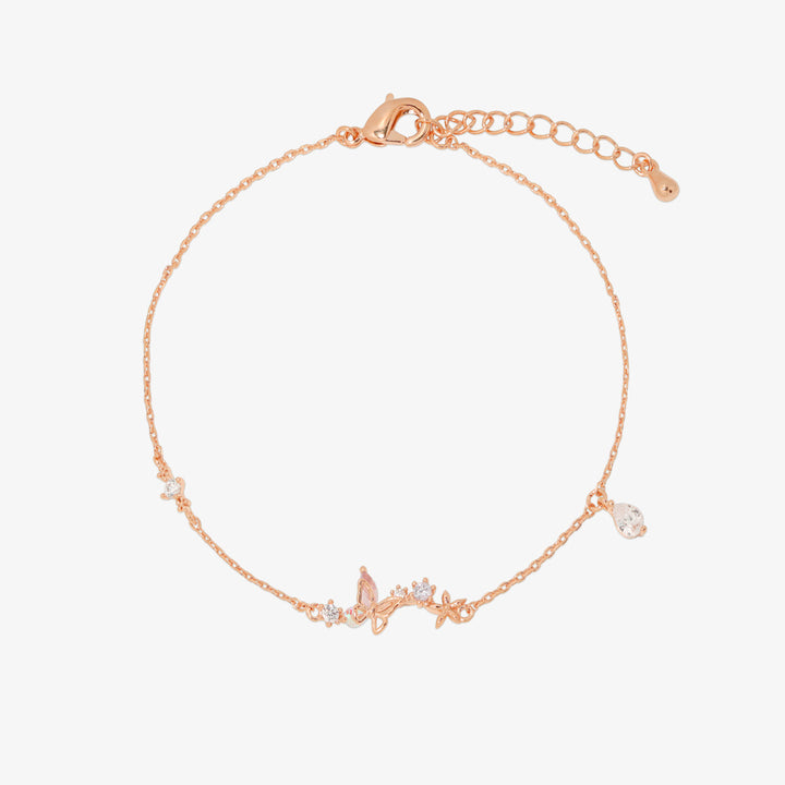 Smoked topaz Cubic Charm butterfly bracelet-6