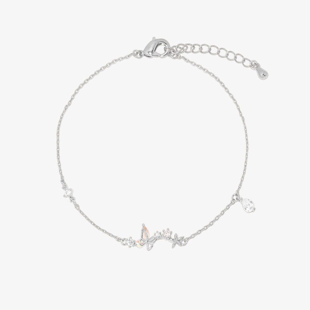 Smoked topaz Cubic Charm butterfly bracelet-5