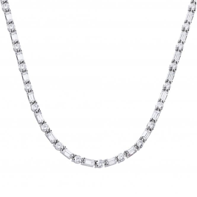 Baguette And Round Cubic Zirconia Necklace N4398DiamonfireN4398