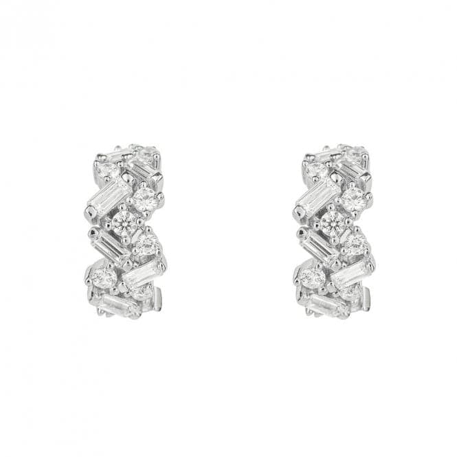 Baguette Scatter Zirconia Hoop Earrings E6189DiamonfireE6189