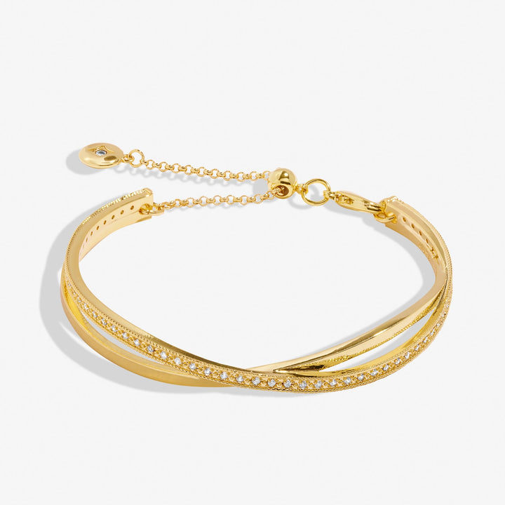 Bar Gold Crossover Gold Plated 6cm Bangle 8724Joma Jewellery8724