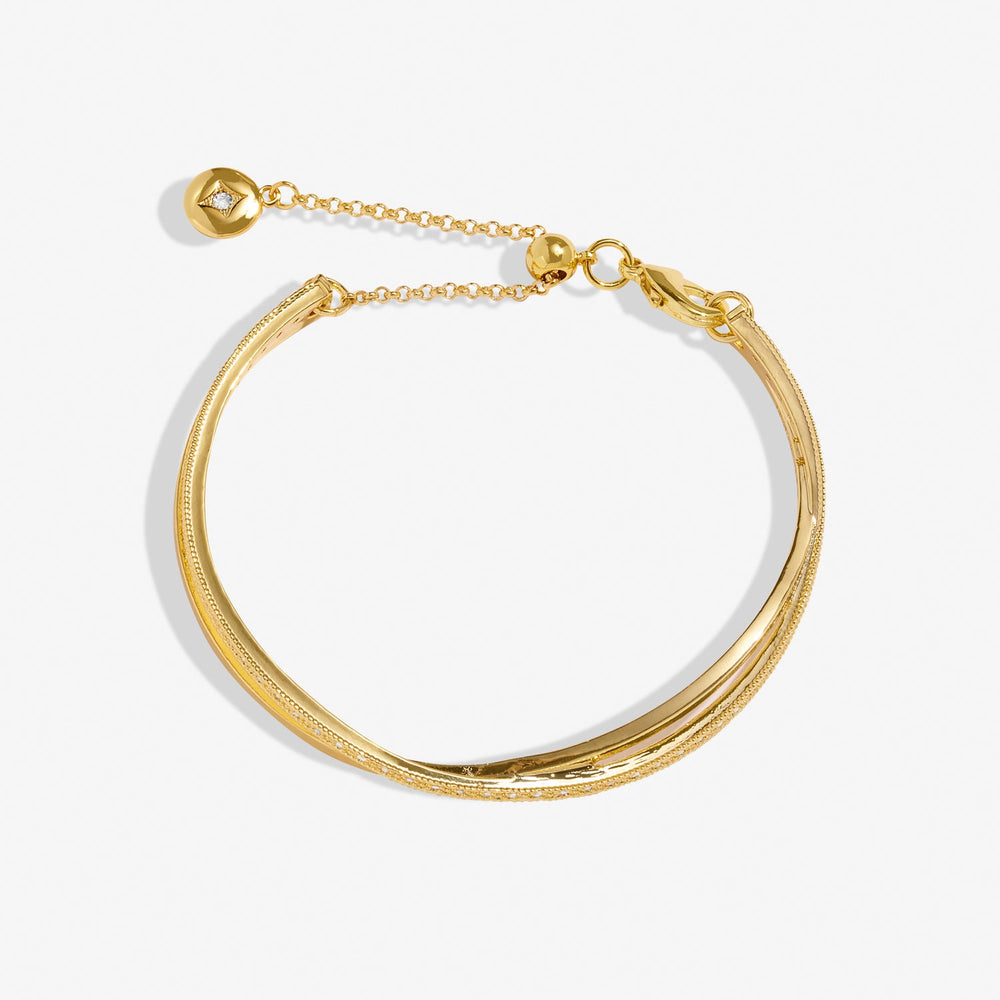 Bar Gold Crossover Gold Plated 6cm Bangle 8724Joma Jewellery8724