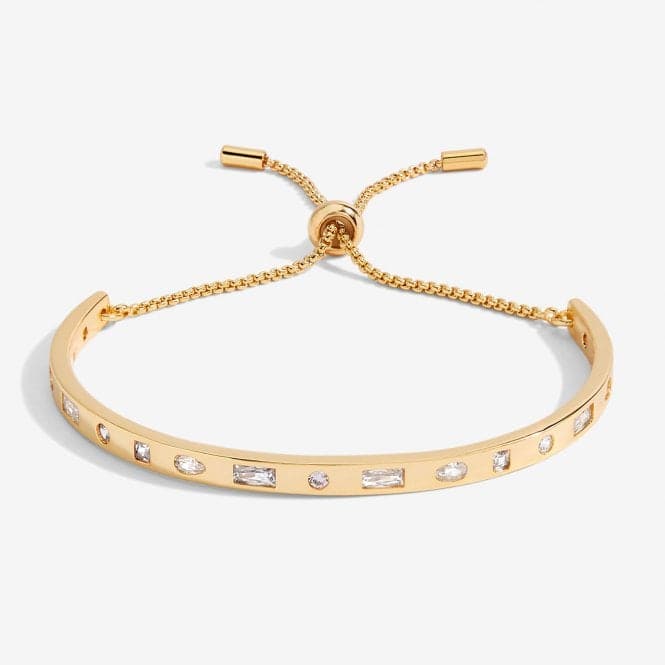 Bar Gold Cz Gold 26.5cm Adjustable Bracelet 6121Joma Jewellery6121