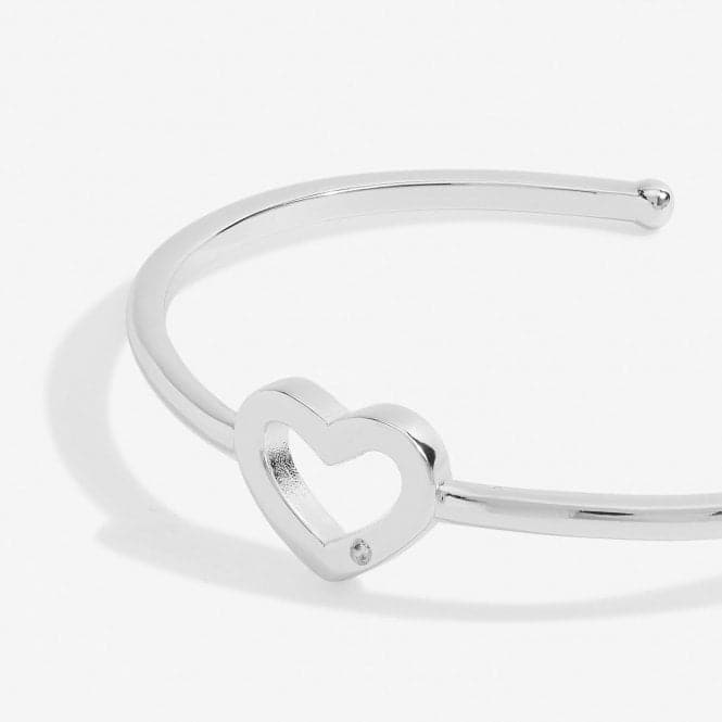 Bar Heart Silver Plated 6cm Inside Diameter Bangle 7209Joma Jewellery7209