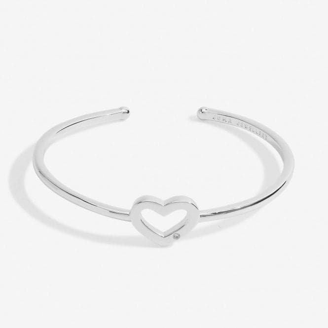 Bar Heart Silver Plated 6cm Inside Diameter Bangle 7209Joma Jewellery7209