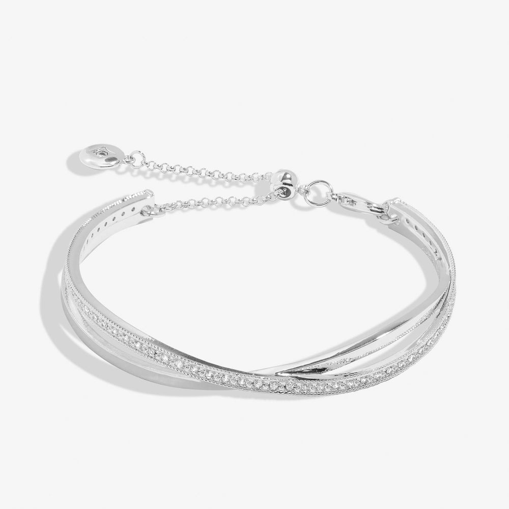 Bar Silver Crossover Silver Plated 6cm Bangle 8725Joma Jewellery8725