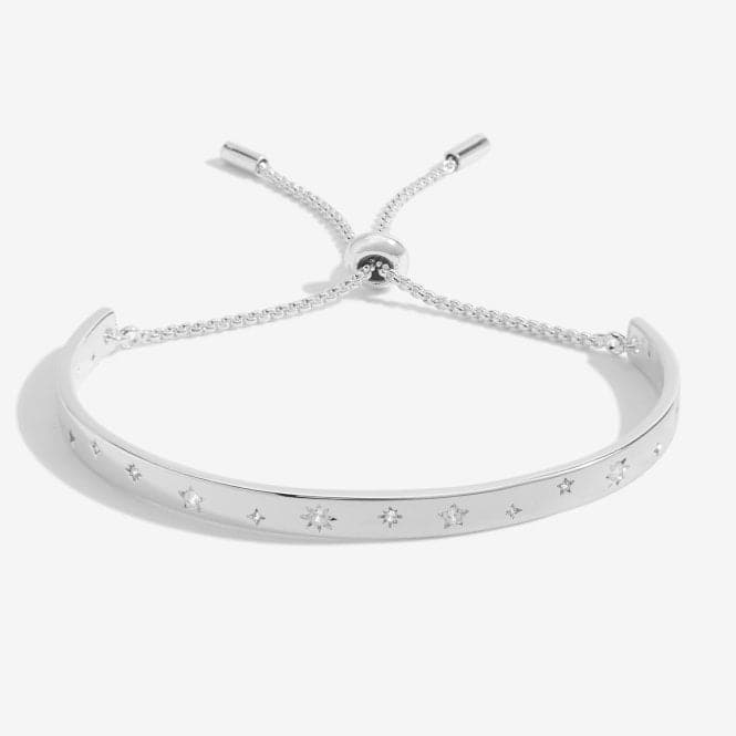 Bar Silver Mixed Stars Silver 26.5cm Adjustable Bracelet 6122Joma Jewellery6122