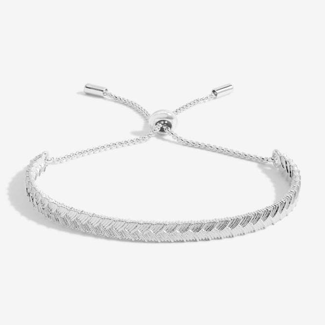 Bar Silver Textured Silver 26.5cm Adjustable Bracelet 6123Joma Jewellery6123