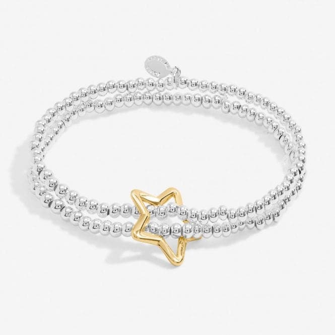 Bar Twist Star Silver & Gold Plated 17.5cm Bracelet 7207Joma Jewellery7207