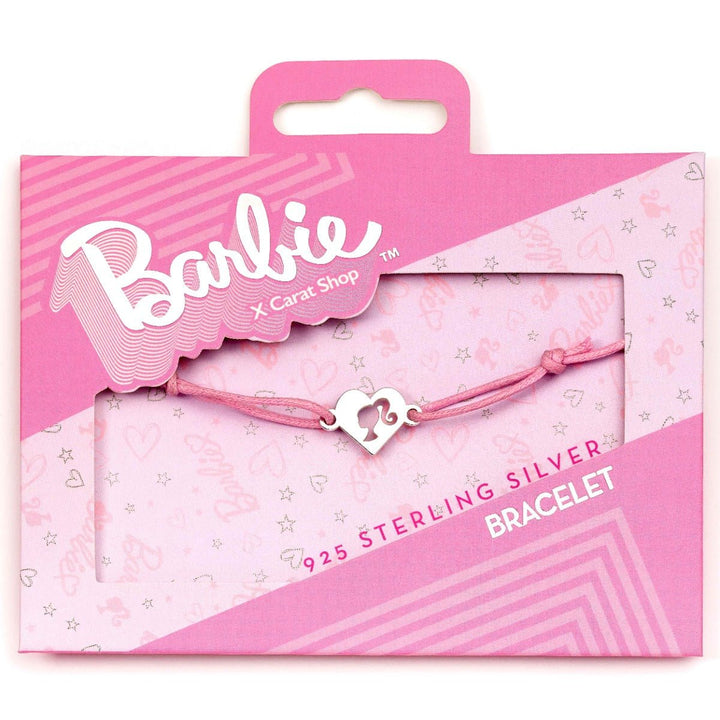 Barbie Sterling Silver Heart Friendship Pink Cord Bracelet BMSB0028BarbieBMSB0028