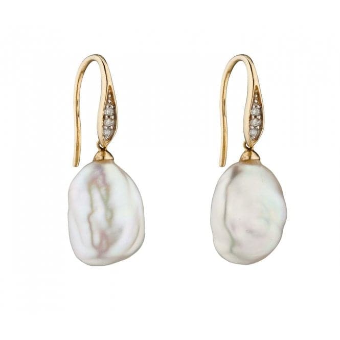 Baroque Pearl Diamond Earrings GE2290WElements GoldGE2290W