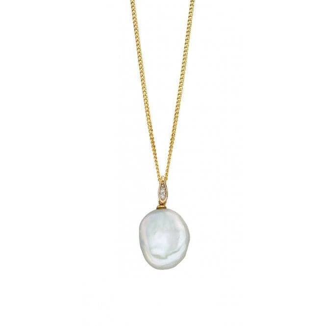 Baroque Pearl Diamond Pendant GP2171WElements GoldGP2171W