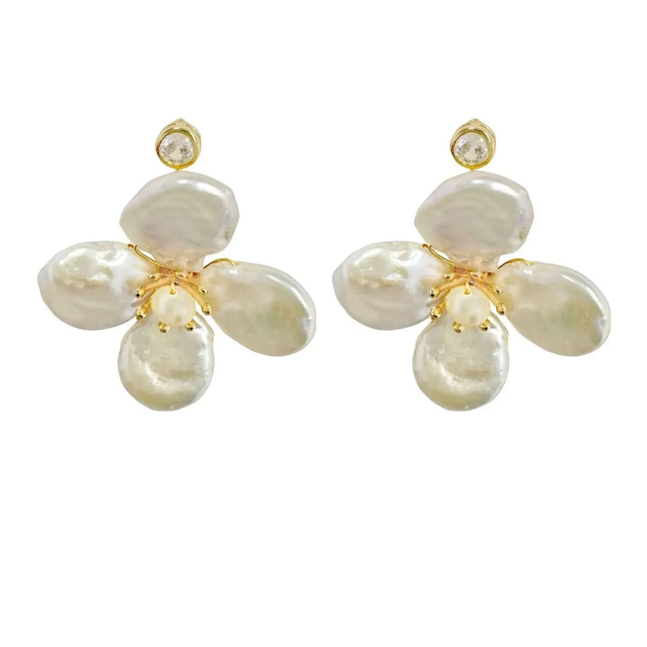 Baroque Pearls Flowers Earrings