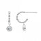Beaded with Zirconia 11mm Stud Hoop Earrings 5375CZDew5375CZ