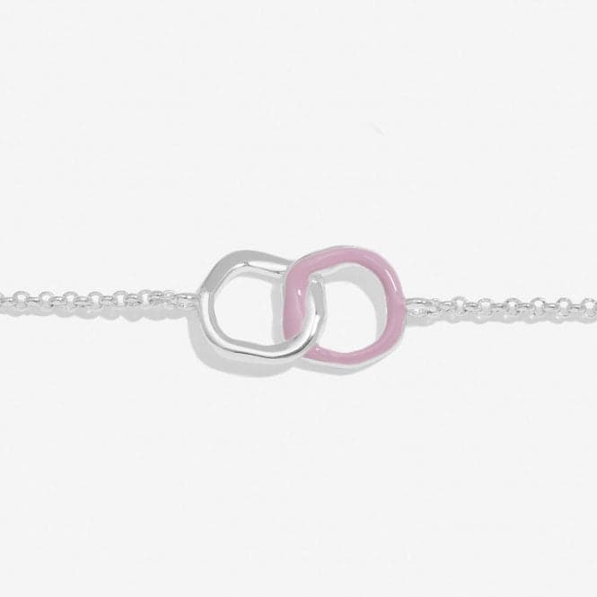 Beau Lilac Enamel Silver Plated Linked 19cm Adjustable Bracelet 7126Joma Jewellery7126