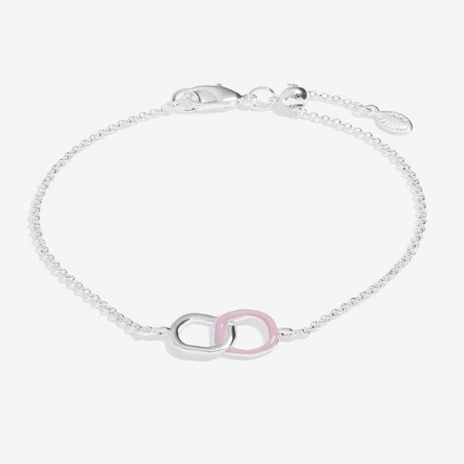 Beau Lilac Enamel Silver Plated Linked 19cm Adjustable Bracelet 7126Joma Jewellery7126