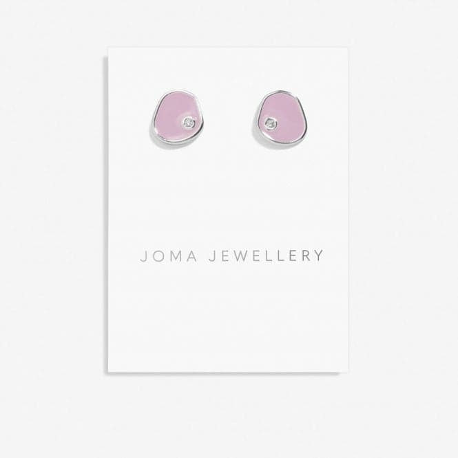 Beau Lilac Enamel Silver Plated Stud Earrings 7125Joma Jewellery7125