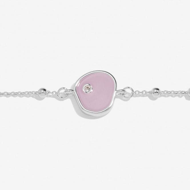 Beau Lilac Enamel Silver Plated Zirconia 18cm + 3cm Bracelet 7128Joma Jewellery7128