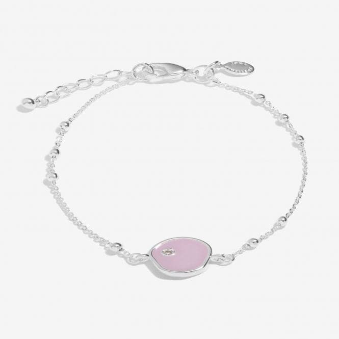 Beau Lilac Enamel Silver Plated Zirconia 18cm + 3cm Bracelet 7128Joma Jewellery7128