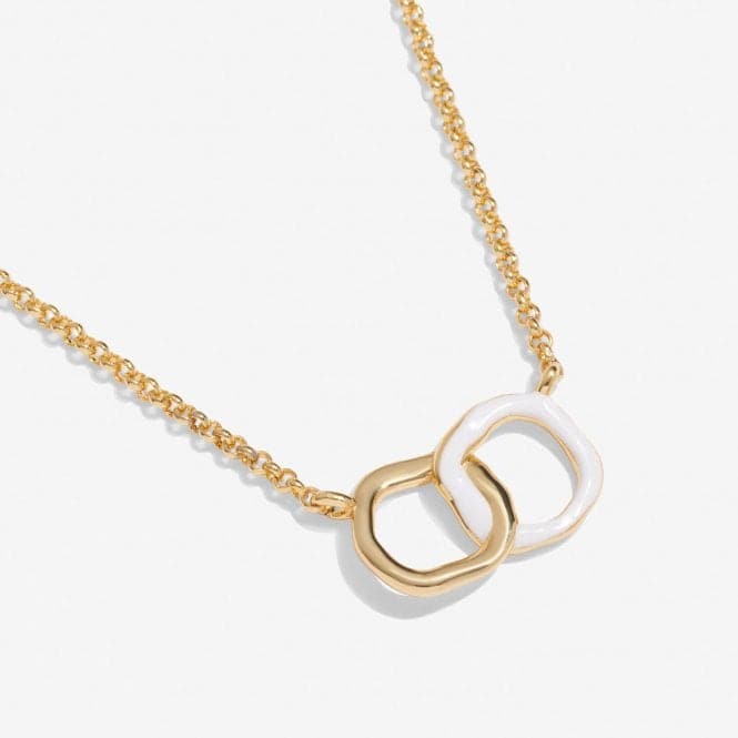 Beau White Enamel Gold Plated Linked 46cm Adjustable Necklace 7121Joma Jewellery7121