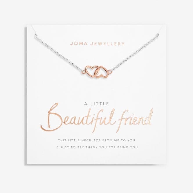 Beautiful Friend Silver And Rose Gold 46cm + 5cm Necklace 6105Joma Jewellery6105