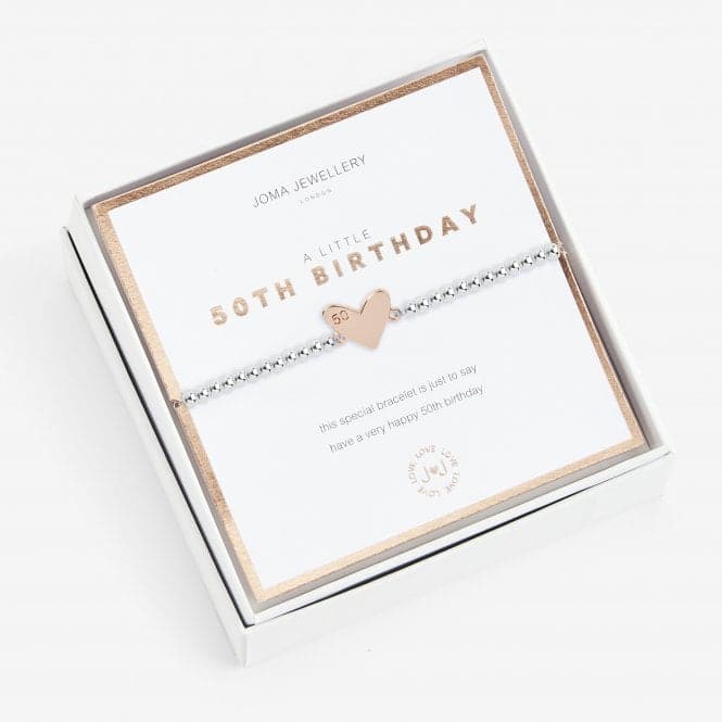 Beautifully Boxed A Little Happy 50th Birthday Bracelet 5080Joma Jewellery5080