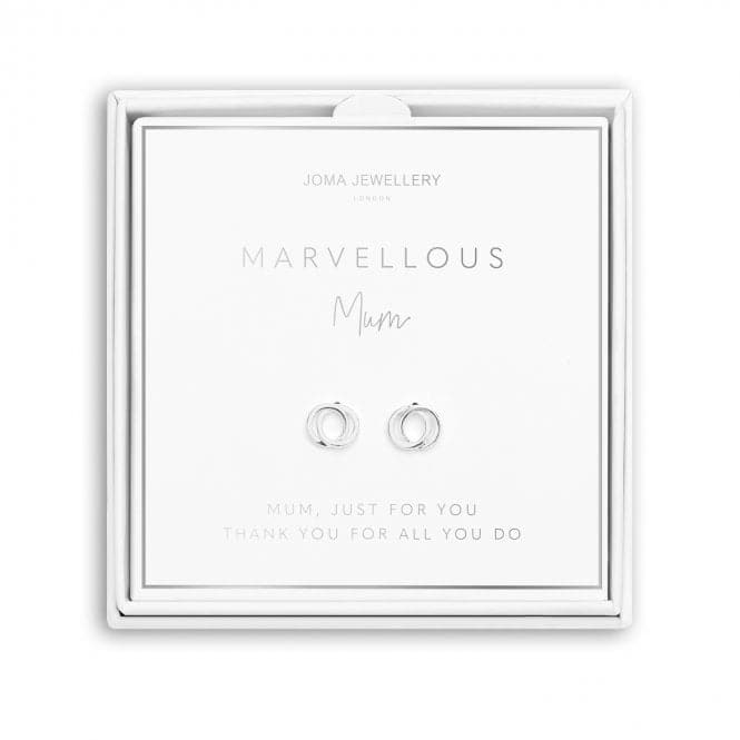 Beautifully Boxed A Little Marvellous Mum Silver Box Earrings 5298Joma Jewellery5298