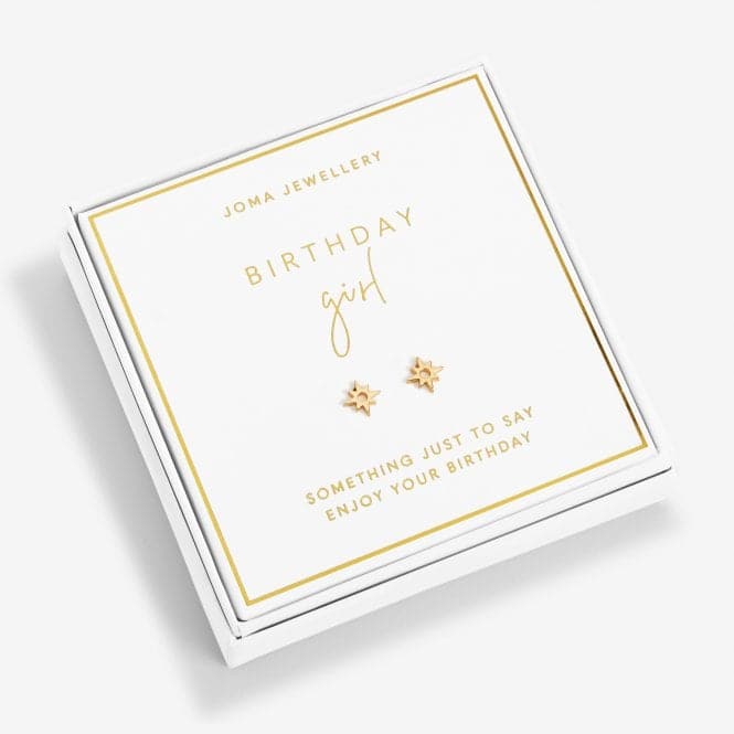 Beautifully Boxed Birthday Girl Gold Box Earrings 6235Joma Jewellery6235