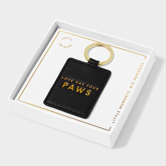 Beautifully Boxed Black Photo Keyring 'Love Has Four Paws' KLB3052Katie LoxtonKLB3052