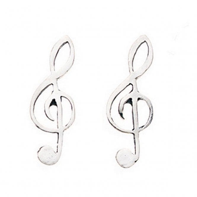 Beginnings Sterling Silver A159 Treble Clef Stud EarringsBeginningsA159