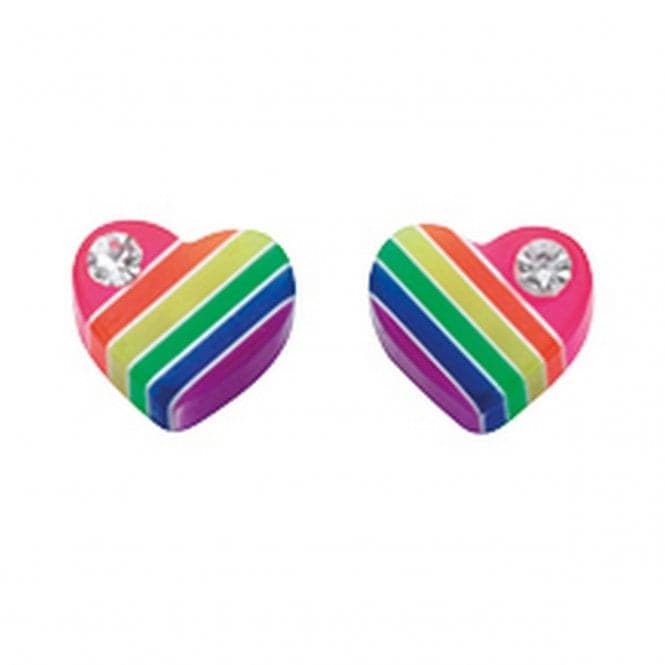 Beginnings Sterling Silver A872 Multi Colour Heart Stud EarringsBeginningsA872