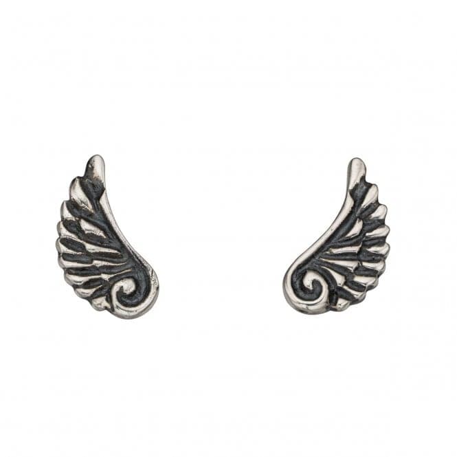 Beginnings Sterling Silver A927 Oxidised Angel Wing Stud EarringsBeginningsA927