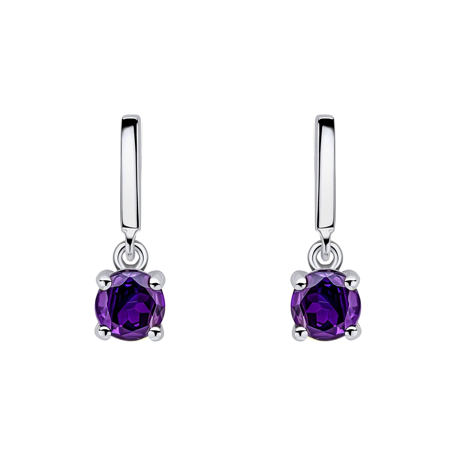 Sterling silver purple earrings deals