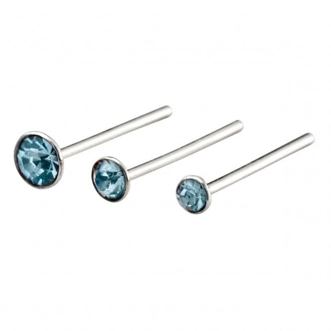 Beginnings Sterling Silver Aqua Nose Nose Stud T152ABeginningsT152A