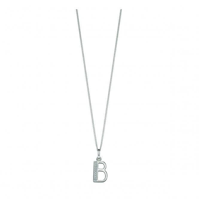 Beginnings Sterling Silver Art Deco Initial B Cubic Zirconia Pendant P4724CBeginningsP4724C