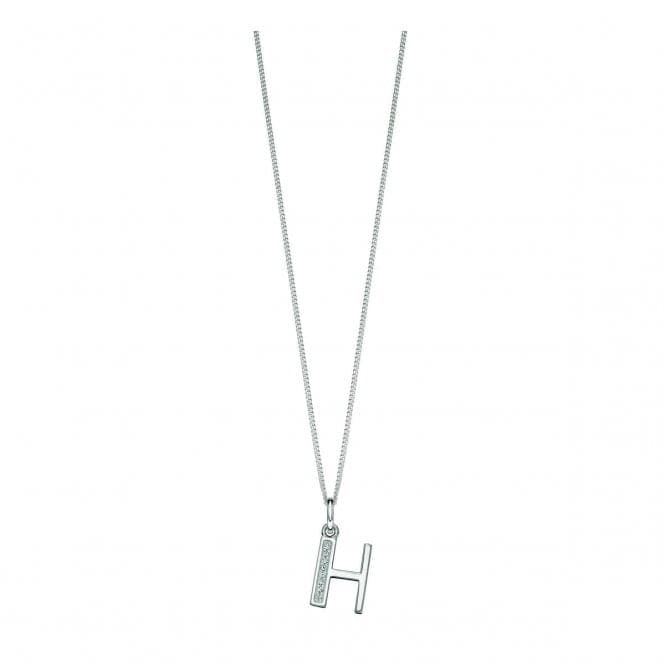 Beginnings Sterling Silver Art Deco Initial H Cubic Zirconia Pendant P4730CBeginningsP4730C