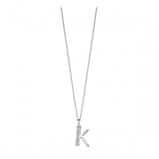 Beginnings Sterling Silver Art Deco Initial K Cubic Zirconia Pendant P4733CBeginningsP4733C