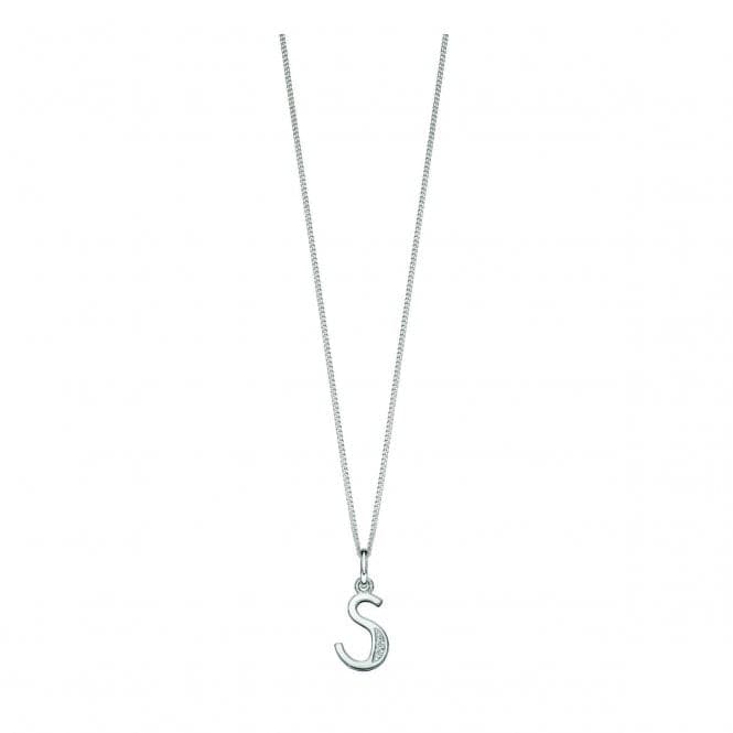 Beginnings Sterling Silver Art Deco Initial S Cubic Zirconia Pendant P4741CBeginningsP4741C