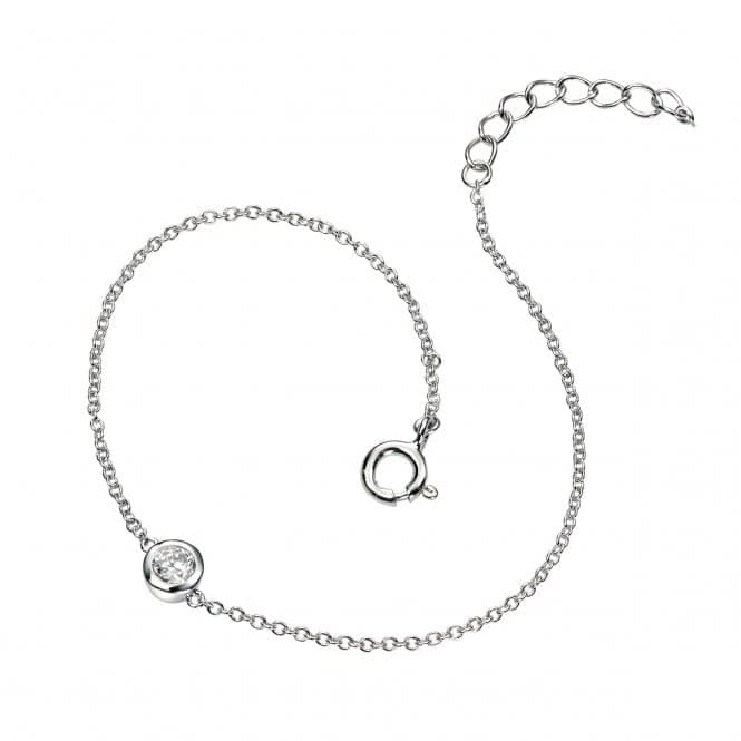 Beginnings Sterling Silver Clear Cubic Zirconia Chain Link 17+2cm Bracelet B4085CBeginningsB4085C